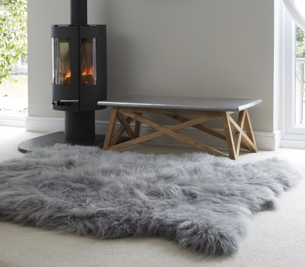 Icelandic Grey Quad Sheepskin Rug | The Swedish Wooden ...